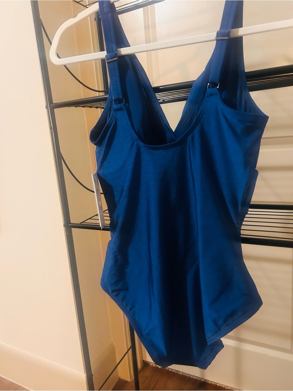 DKNY Navy Twist-Front One-Piece Swimsuit - Picture 3 of 5